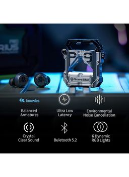 GravaStar Sirius Pro Earphones Wireless Earbuds Comes with Knowles Balanced Armatures and 7.2mm Dynamic Drivers Music Reproducing Vividly, Mechanical design 3 Sound Modes Earbuds (War damaged Gray)