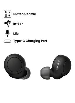 Sony WF-C500 True Wireless Headphones - Up To 20 Hours Battery Life With Charging Case - Voice Assistant Compatible - Built-In Mic For Phone Calls - Reliable Bluetooth Connection - Black