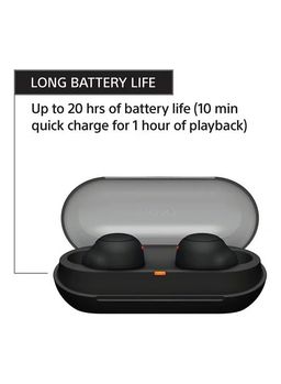 Sony WF-C500 True Wireless Headphones - Up To 20 Hours Battery Life With Charging Case - Voice Assistant Compatible - Built-In Mic For Phone Calls - Reliable Bluetooth Connection - Black