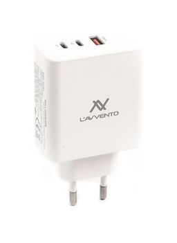 L'AVVENTO Fast Charger 65W Dual PD / QC3 - White