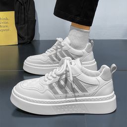   "Vault S1 Everyday Casual Sneakers – Size 44 | Black & White Striped Design | Comfortable Chunky Sole.*