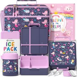 LONCHERA BENTO PARA NIÑOS CON BOTELLA AISLADA CON BOLSA DE ALMUERZO DISEÑO SIRENITA