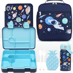 LONCHERA BENTO PARA NIÑOS CON BOTELLA AISLADA CON BOLSA DE ALMUERZO DISEÑO ASTRONAUTA