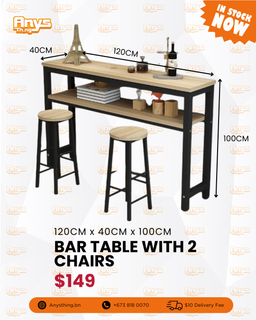 Bar Table With 2 Chairs