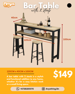 Bar Table With 2 Chairs