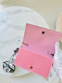 Bolsa Versace rosa Medusa / cristais 