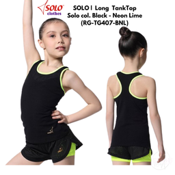 SOLO |  Long Tank Top Solo col. Black - Neon Lime