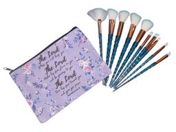 Inspirational bible verse Makeup bag with 10 x makeup brushes