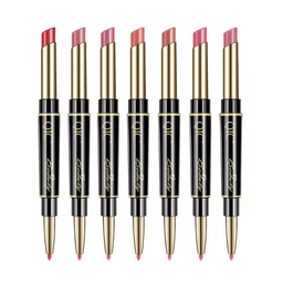 قلم برأسين أحمر شفاه وتحديد الشفاه 