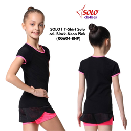 SOLO |  T-Shirt Solo col. Black-Neon Pink 