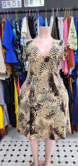 Tiger Print Cotton Gown (46/48)