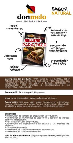  Relleno Para taco Don Melo +iva