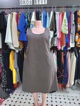 Brown Lin Straight Gown (46/48)