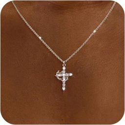 Royal Cross Crown Necklace Stainless Steel