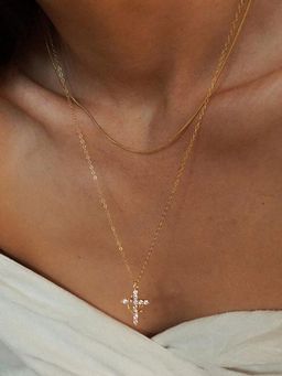 Royal Cross Crown Necklace Stainless Steel