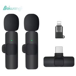 Hot Sale Portable K9 Mini Wireless Lavalier Microphone 2.4G Rechargeable Mic Lapel Lavalier Microphone for iphone Android