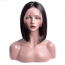 Pre-Plucked Natural Color Brazilian Lace Front Wig Long Straight and Deep Wave Kinky Texture Short Body Wave Human Hair Wig