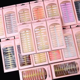 Random Size Handmade 10Pcs Acrylic Nail Artificial Fingernails Wholesale False Nails Cat's Eye Short Press on Nails