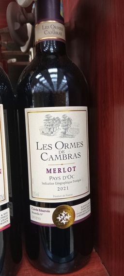 Les Ormes De Cambras Merlot Rouge 750ml