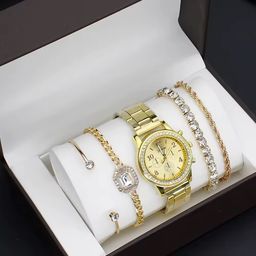 Ladies Bracelet Watches Gift Set Girls Hand Chain Watch 4pcs Bracelet Watch Set Female Wholesale