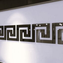 10 pieces Greek silver pattern wall mirrors