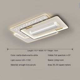 Large Rectangular Fan Light – Black + White