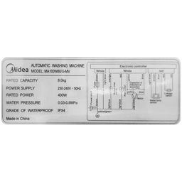 MIDEA WASHING MACHINE TOP LOADING 8KG 