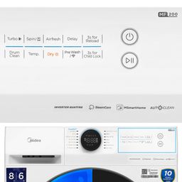 MIDEA WASHER DRYER MACHINE INVETER FRONT LOAD 8KG 