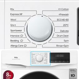 TCL WASHING MACHINE FRONT LOAD 8KG 