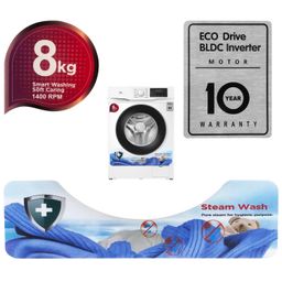 TCL WASHING MACHINE FRONT LOAD 8KG 