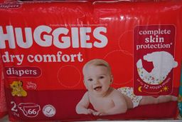Huggies  Dry Nappies  N2 5-7kg 66’S
