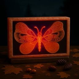 Eyes of the Ember Moth – Himalayan Salt Art Lamp