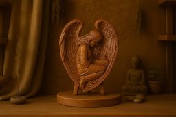 Wings of Solace. Carved Guardian Angel Panel