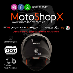 CASCO HRO-506SP SOLID MATE NEGRO ROJO