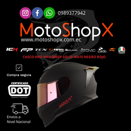 CASCO HRO-506SP SOLID MATE NEGRO ROJO