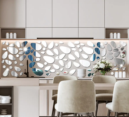 20 pieces Silver cobblestone wall mirrors