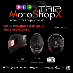 CASCO HRO-506SP SOLID MATE NEGRO ROJO