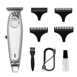 Retro Style USB Metal Electric Clippers For Man Carving Hair Trimmer With Plastic Handle For Salon Use