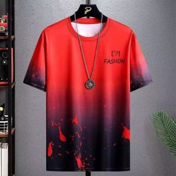 Men's Summer Ice Silk Sports Casual T-Shirt Breathable Quick Drying Outdoor Sports Top