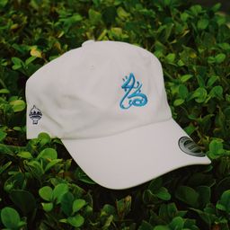Classic كُمّة logo dad hat (White/Teal)