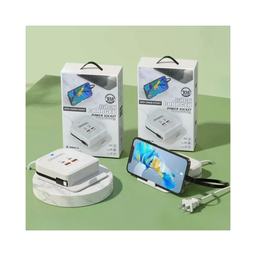 CARGADOR DE MESA 3 TIPO C + 2 USB 110V Y HOLDER