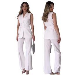 C0318 Trendy Outfits for Women Formal Sets Elegant Ladies Suits Office Wear Top and Pants Two Piece Set Women Clothing