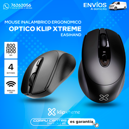 KLIP XTREME EASIHAND / MOUSE INALAMBRICO / ERGONOMICO / 1600 DPI