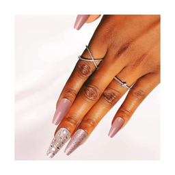 SET DE UÑAS 30 U GOMA Y STICK ROSA/PLATA CARITA (6936505103547)