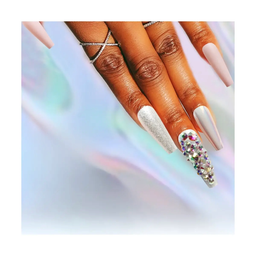 SET DE UÑAS 30 U GOMA Y STICK ROSA/METAL/PIEDRA (6936505103035)