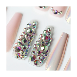 SET DE UÑAS 30 U GOMA Y STICK ROSA/METAL/PIEDRA (6936505103035)