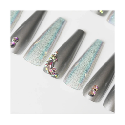 SET DE UÑAS 30 U GOMA Y STICK PLATEADO/METAL (6936505140719)