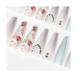 SET DE UÑAS 30 U GOMA Y STICK LILA/ROSA/METAL (6936505140757)