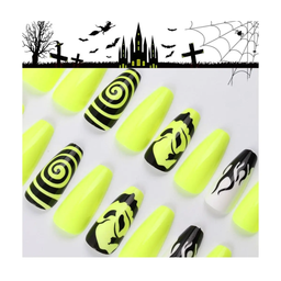 SET DE UÑAS 30 U GOMA Y STICK HALLOW VERDE/BLANCO (6936505105237)