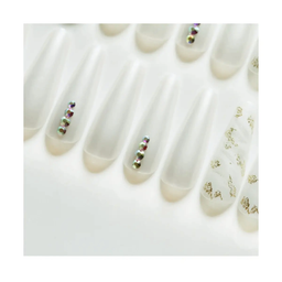 SET DE UÑAS 30 U GOMA Y STICK BLANCO/PIEDRA/BRILLA (6936505103042)